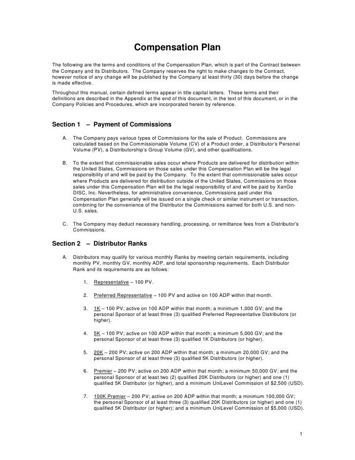 XANGO COMPENSATION PLAN PDF